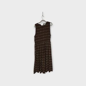 Brown Plaid Sleeveless Maxi Dress